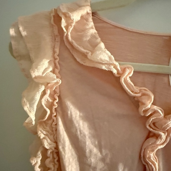 Anthropologie Peach Ruffled Blouse - Picture 3 of 9